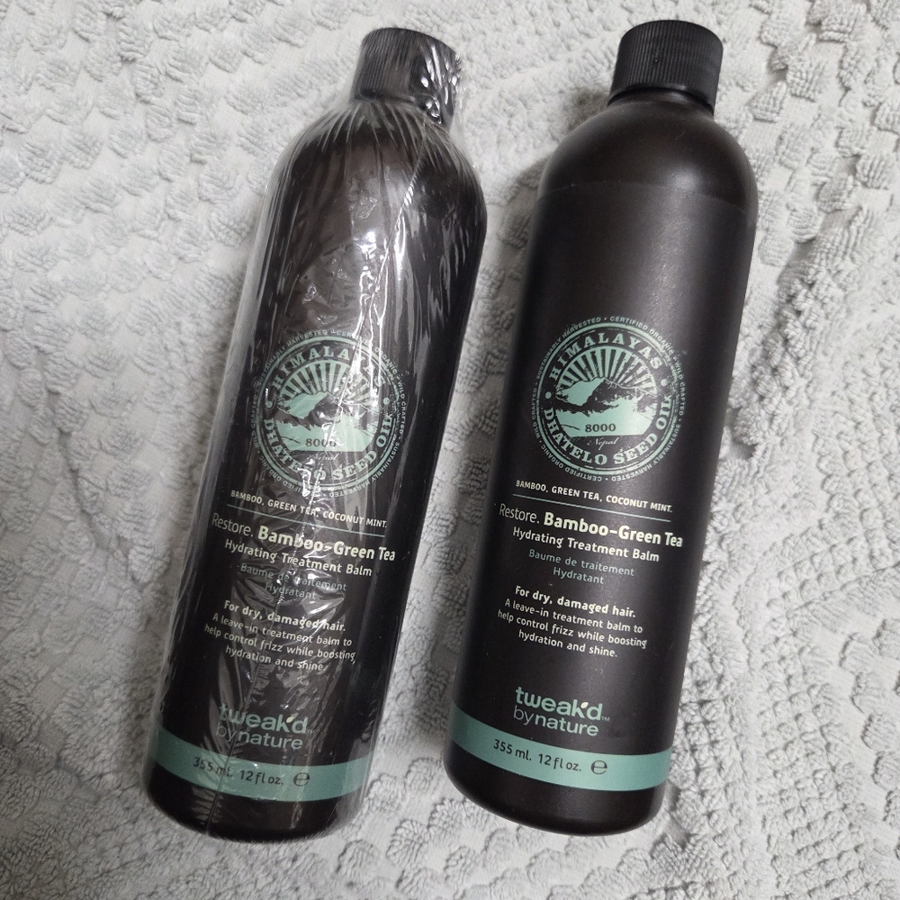 Tweak'd by Nature Restore Bamboo Green Tea Hair Balm Hydrating Treatment Bundle
